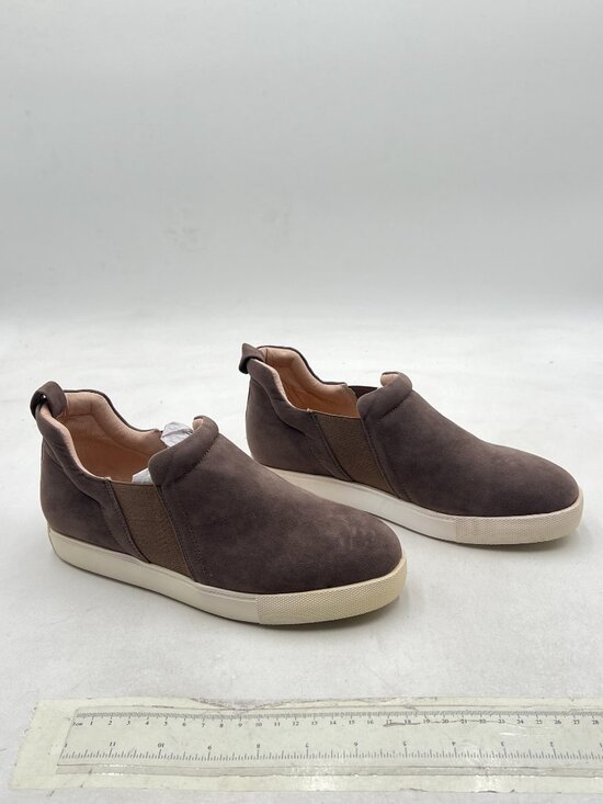Grey Chic Chunky Low Heeled Loafer Closed Toe Slip On Fashion Office Lady Shoes main image 3